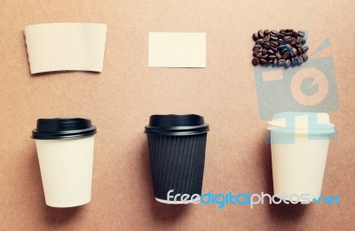 Paper Coffee Cup Mock Up For Identity Branding Stock Photo