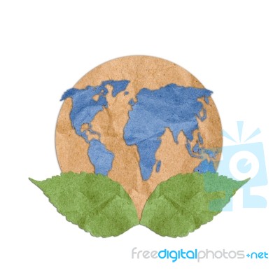Paper Craft Of Green World Concept Stock Image