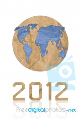 Paper Craft Of World 2012 Stock Photo