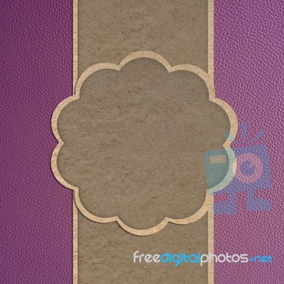 Paper Craft On Leather Texture Stock Photo