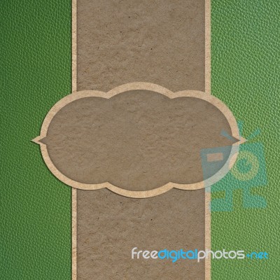 Paper Craft On Leather Texture Stock Photo