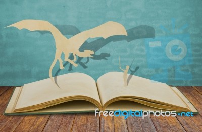 Paper Cut Of Dragon And Child Stock Image