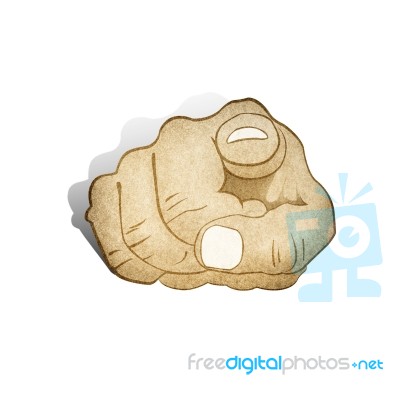 Paper Hand Pointing You Stock Image