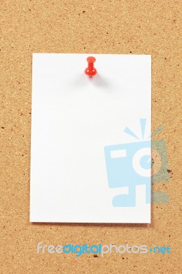 Paper Note With Push Pin Stock Photo