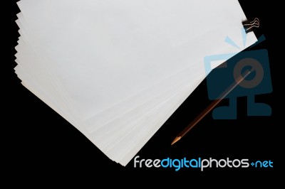 Paper On Black Background Stock Photo