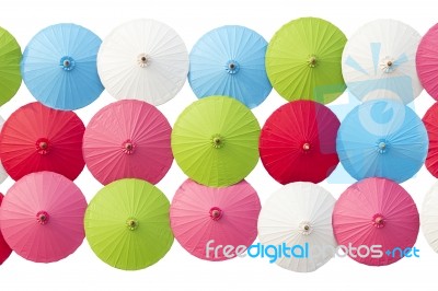 Paper Umbrellas Stock Photo