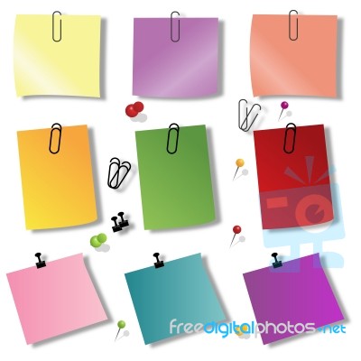 Papers With Pin Icon Stock Image