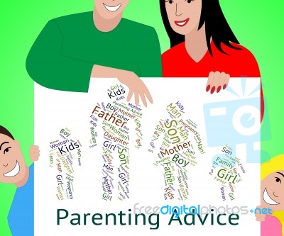 Parenting Advice Means Mother And Child And Tips Stock Image