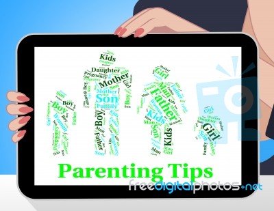 Parenting Tips Represents Mother And Child And Assistance Stock Image