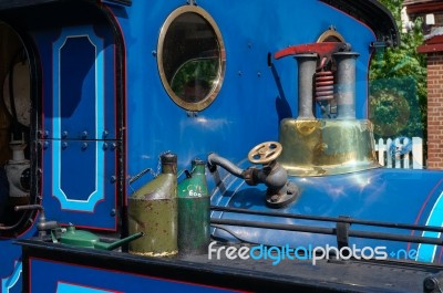 Partial View Bluebell Steam Engine At Sheffield Park Station Stock Photo