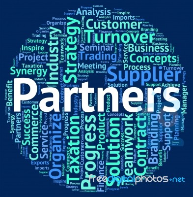 Partners Word Means Work Together And Cooperation Stock Image