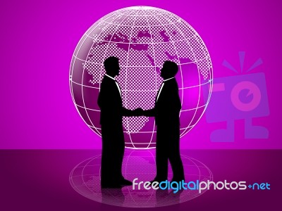 Partnership Globe Represents Working Together And Cooperation Stock Image
