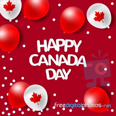 Party Balloons For National Day Of Canada Stock Image