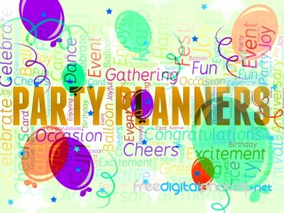 Party Planners Represents Plans Planning And Celebrations Stock Image