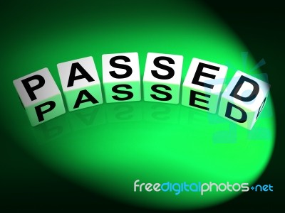 Passed Dice Refer To Satisfied Verified And Excellent Assurance Stock Image