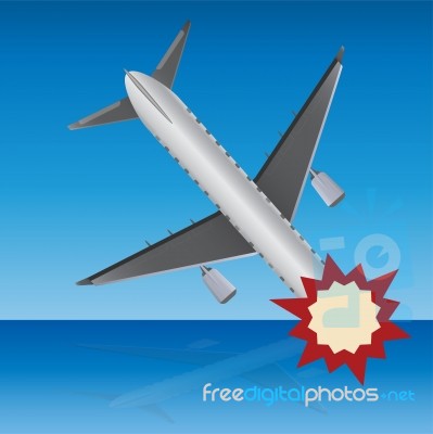 Passenger Air Plane Crash  Illustration Stock Image