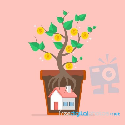 Passive Income From Real Estate Stock Image