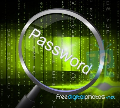 Password Magnifier Represents Sign In And Access Stock Image