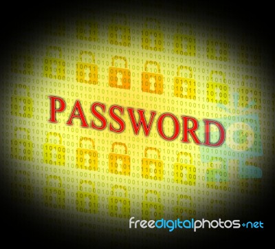 Password Security Represents Log Ins And Account Stock Image