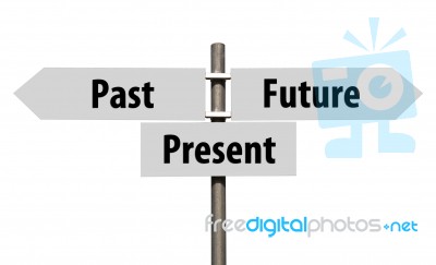Past, Present And Future Sign Stock Photo