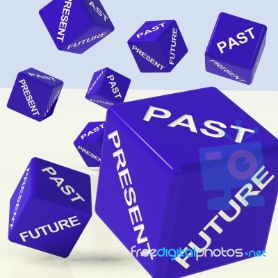 Past Present Future Dice Stock Image