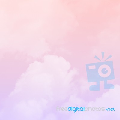 Pastel Pink And Violet Sky With Clouds Stock Image