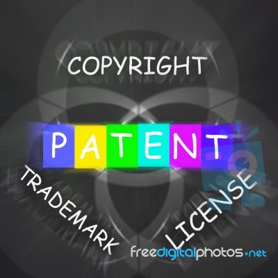 Patent Copyright License And Trademark Displays Intellectual Pro… Stock Image Patent Copyright License And Trademark Displays Intellectual Pro… Stock Image