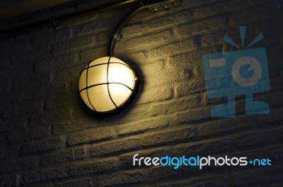 Pathway Or Wall Light For Building Or House Stock Photo