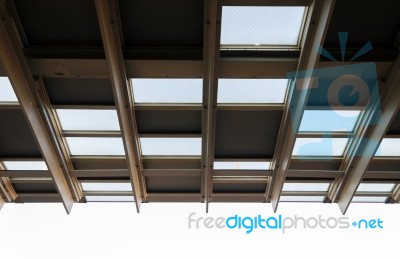 Pattern Of Metal Roof Structure Stock Photo