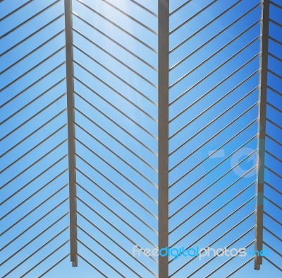 Patterned White Metal Structure Stock Photo