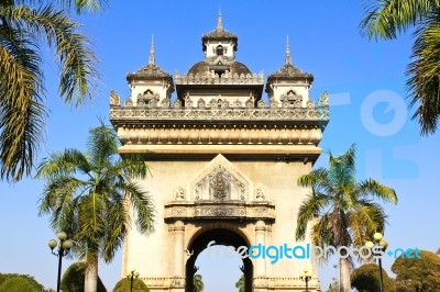 Patuxai Monument In Vientiane Capital Of Laos Stock Photo