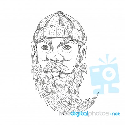 Paul Bunyan Lumberjack Doodle Art Stock Image