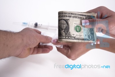Payment Of A Drug Dose Stock Photo Payment Of A Drug Dose Stock Photo