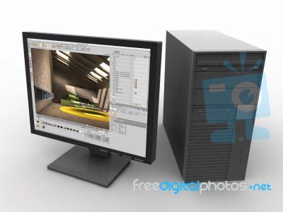 PC In 3D Stock Image