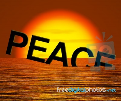 Peace Word Sinking Stock Image