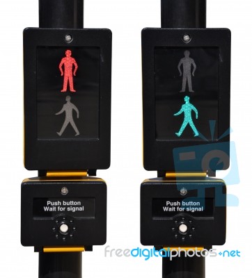 Pedestrian Traffic Lights Stock Photo