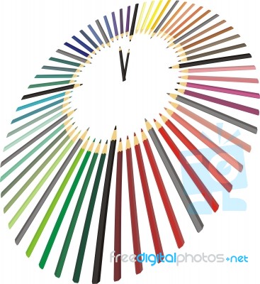 Pencil Hours Stock Image