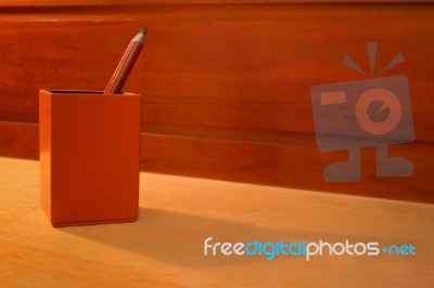 Pencil With Holder Stock Photo