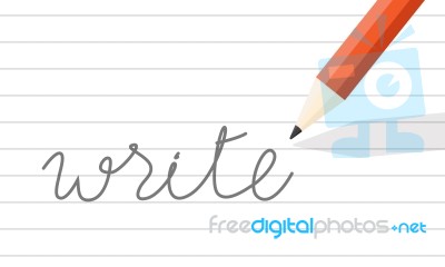 Pencil Write On Line Paper Stock Image