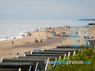 People Enjoying The Beach At Southwold Stock Photo