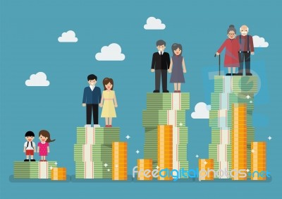 People Generations With Retirement Money Plan Stock Image