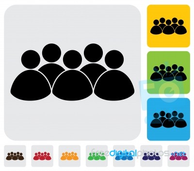 People, Kids, Coummunity Icon(symbol)- Simple  Graphic Stock Image