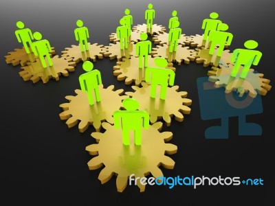 People Network Shows Server Togetherness And Pc Stock Image