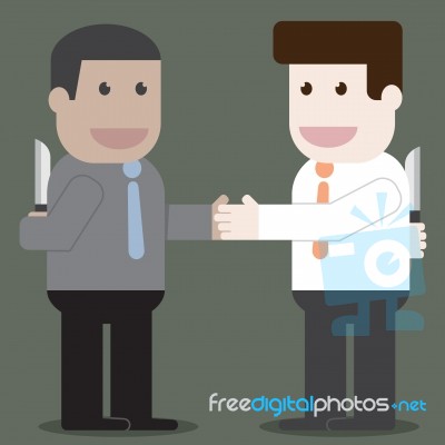 People Shake Hands In Business Unfaithful Stock Image