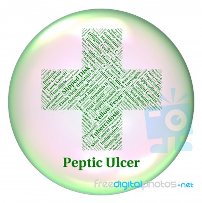 Peptic Ulcer Means Canker Sore And Pud Stock Image