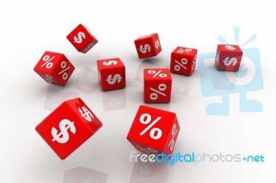 Percent And Dollar Symbols Stock Image