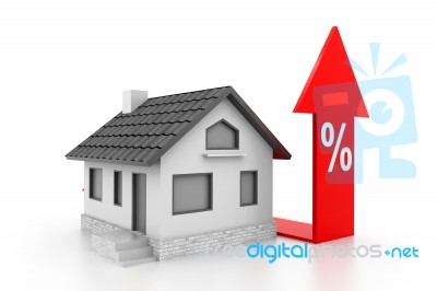 Percent Symbol With Home Stock Image