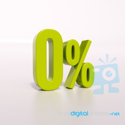 Percentage Sign, 0 Percent Stock Image