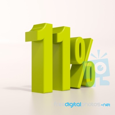 Percentage Sign, 11 Percent Stock Image