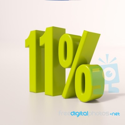 Percentage Sign, 11 Percent Stock Image
